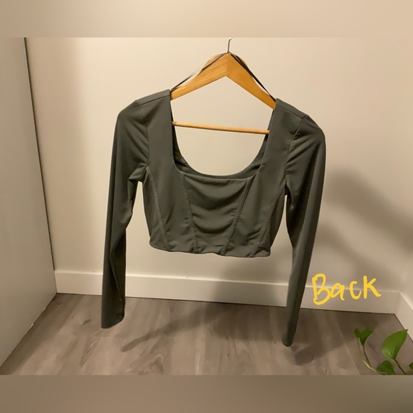 Dynamite Green/Gray Long Sleeve Top - Picture 2 of 2